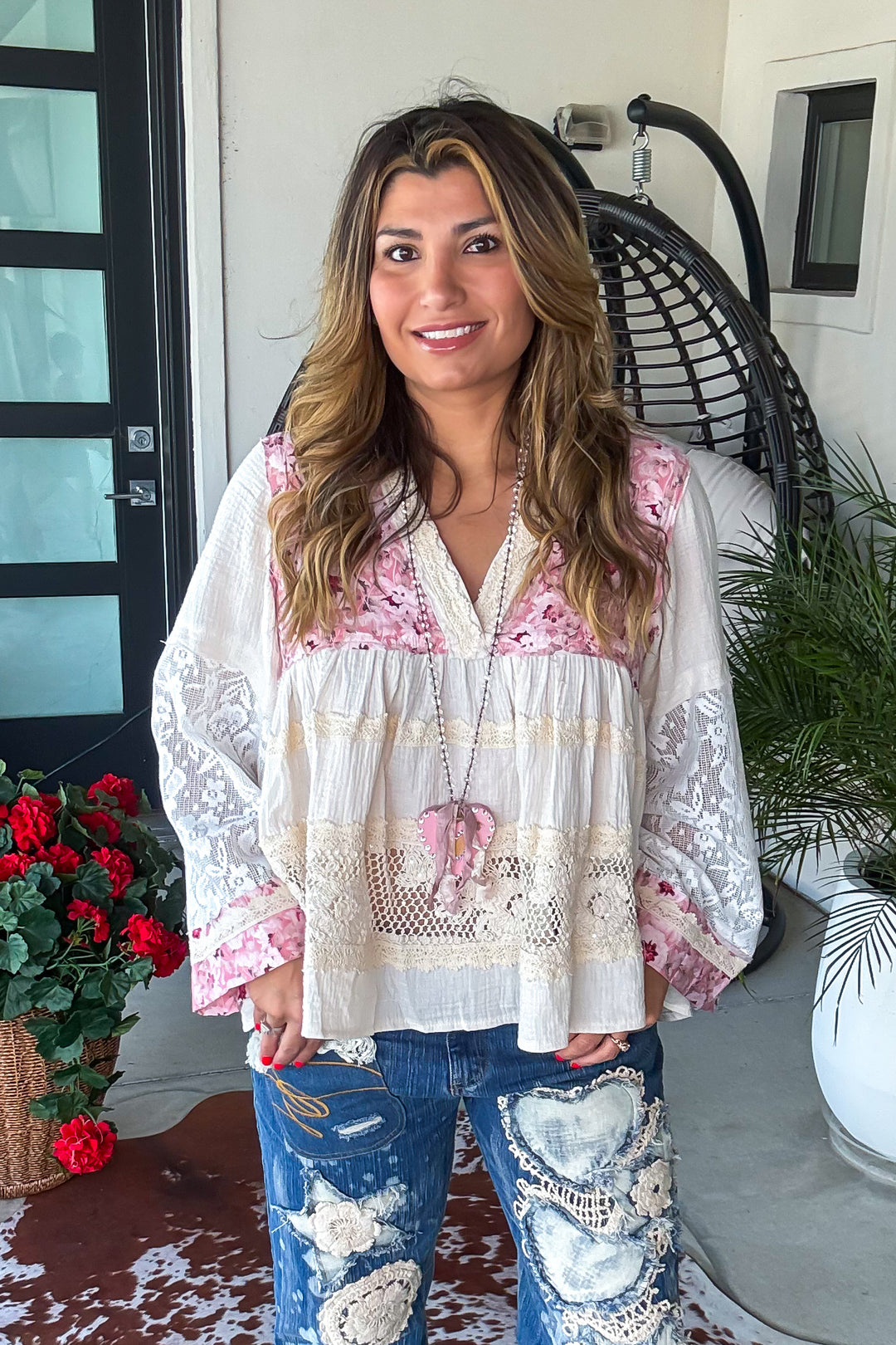 PRE ORDER: Rosewater Bloom Top - 100%Cotton  - Blush