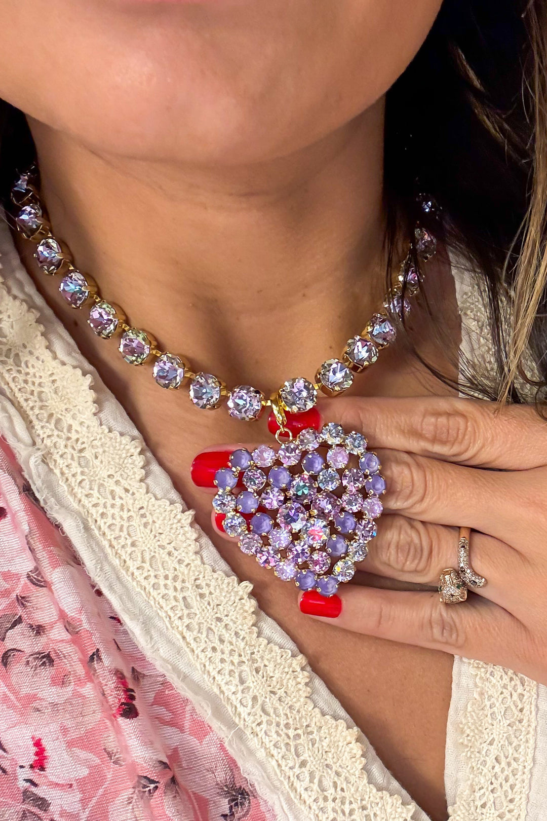 WAFA Heart Necklace - Lavender