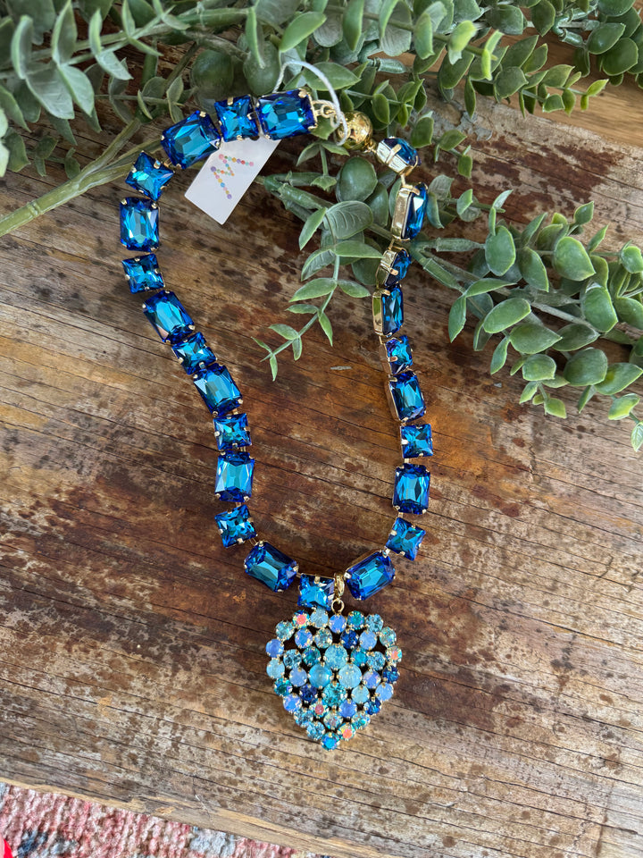 WAFA Heart Necklace - Blue