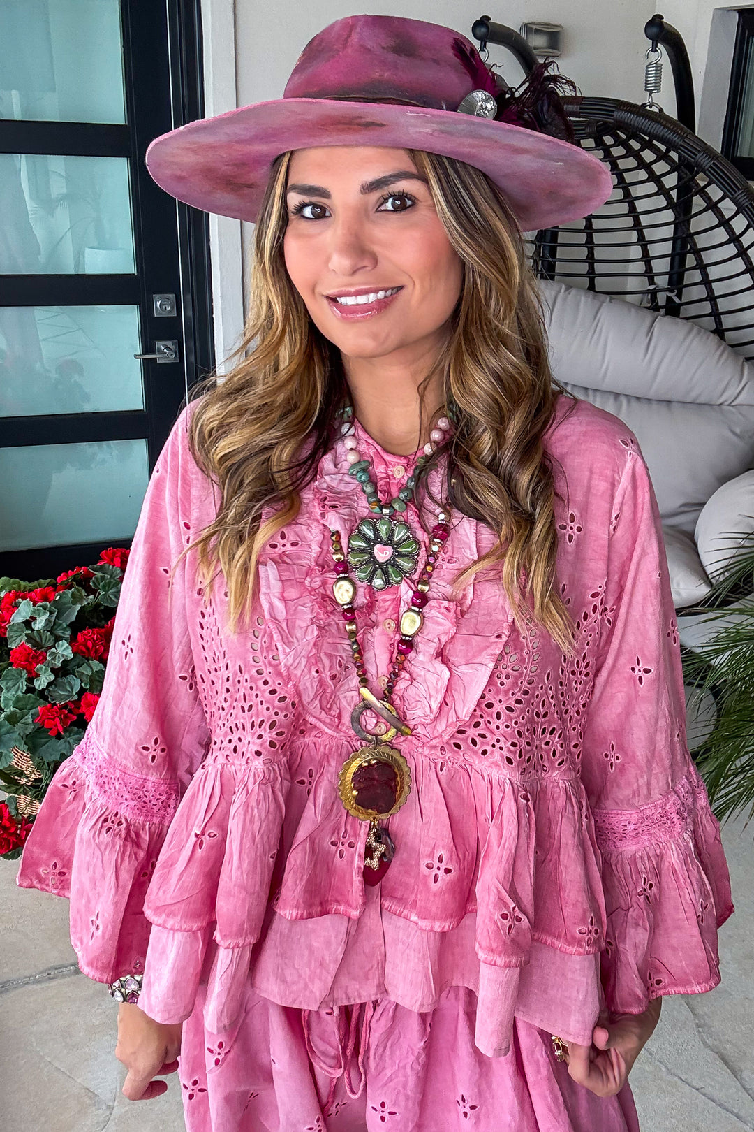 Heirloom Eyelet Top - Petal Pink - House of Jaded Gypsy Exclusive
