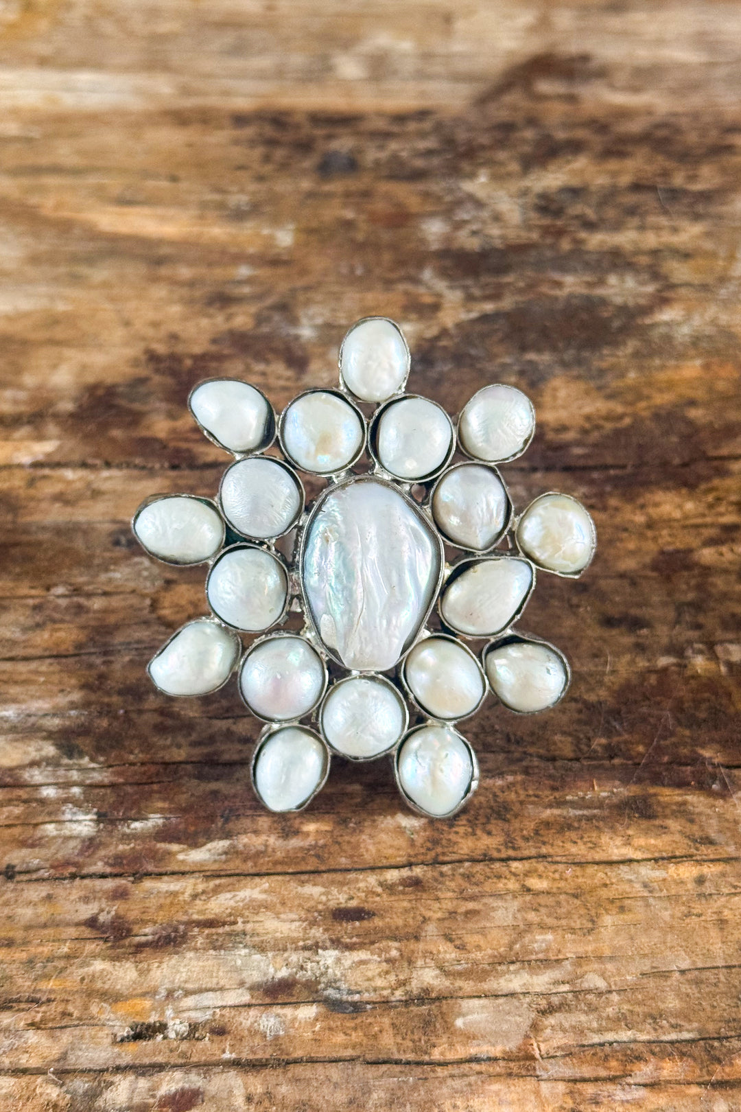 Real Baroque Pearl Ring - Silver Plated