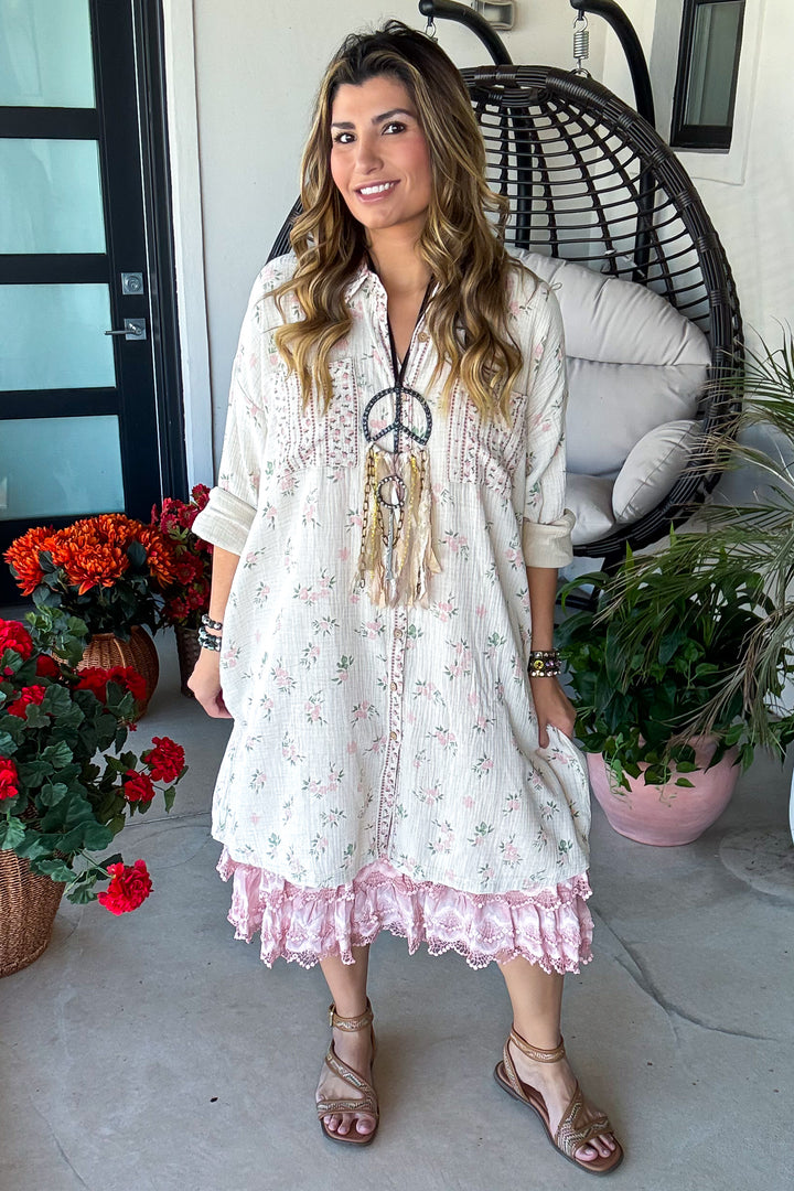 Atlantis Garden Dress - 100% Cotton - ECRU