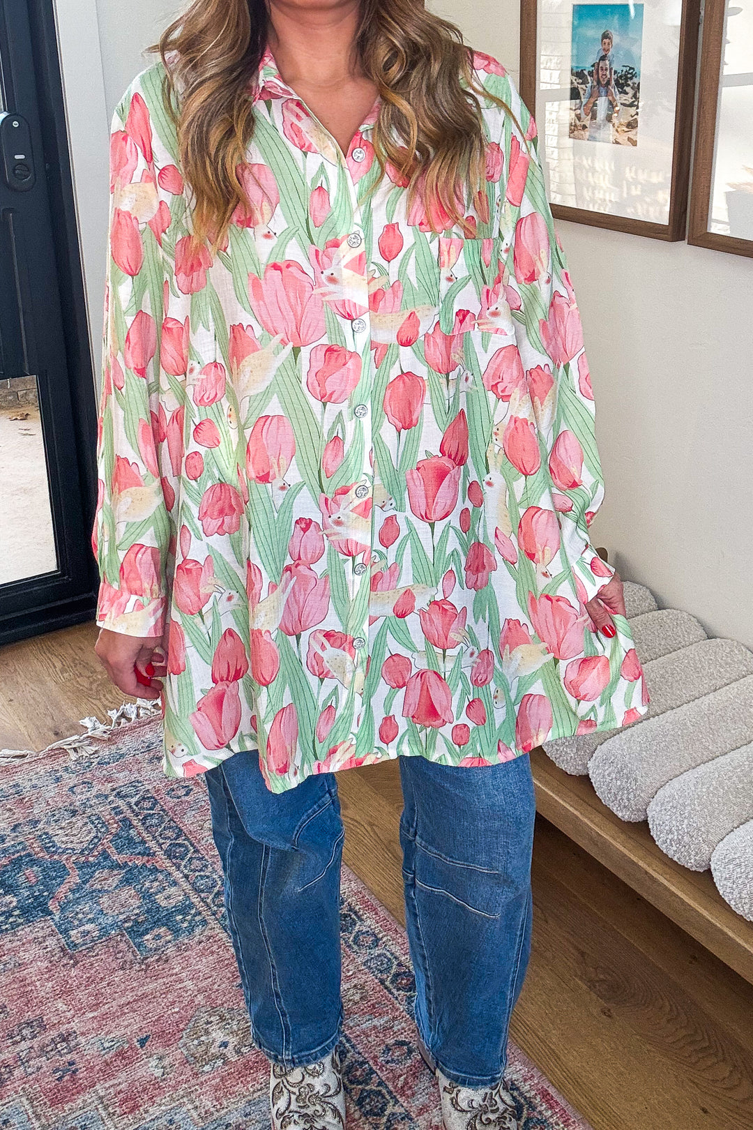 Tulip Hop Oversized Tunic - Ivory