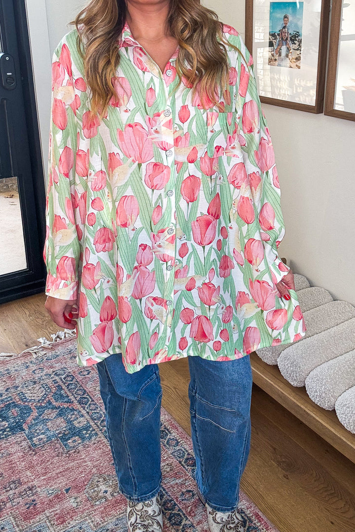 Tulip Hop Oversized Tunic - Ivory