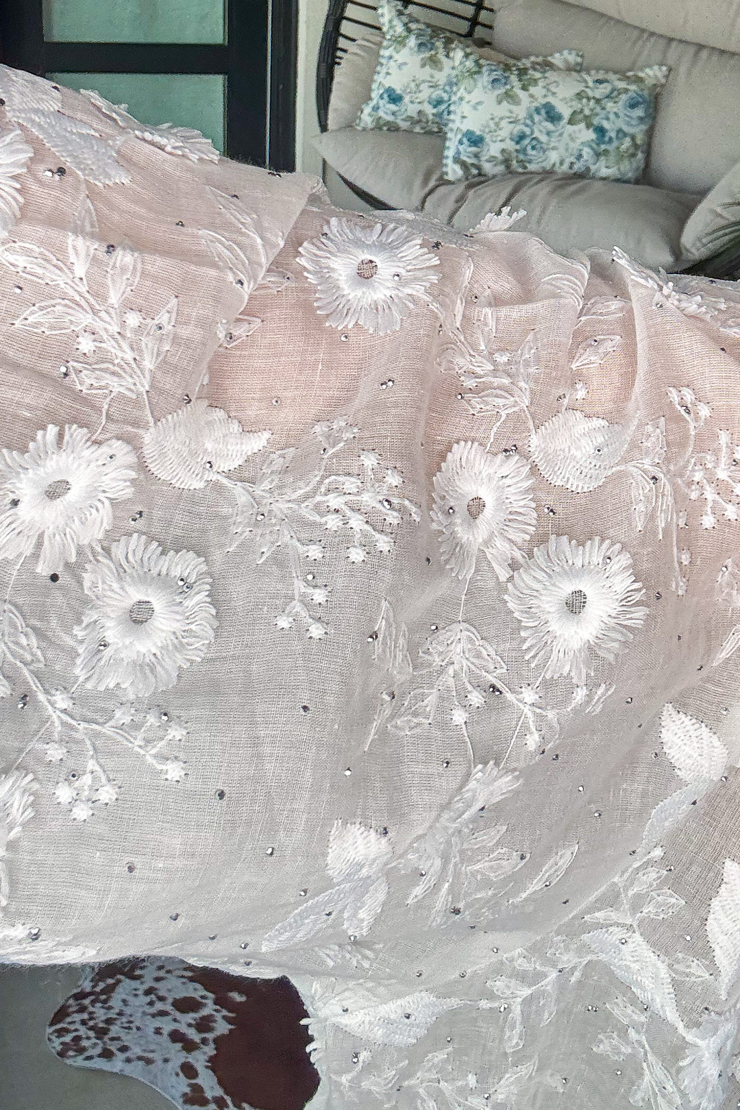 PRE ORDER: Diamond Dust Rhinestone Button Up Top - White - Made in Italy