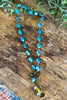 Handmade Starfall Beaded Necklace - Made in USA - Teal