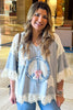 Peace And Pearls Oversized Top - Lt. Grey