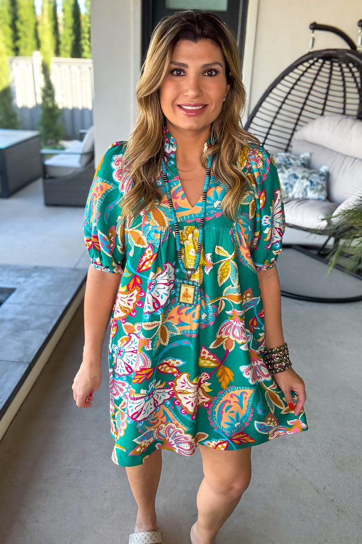 Kaleidoscope Kisses Dress -  Emerald