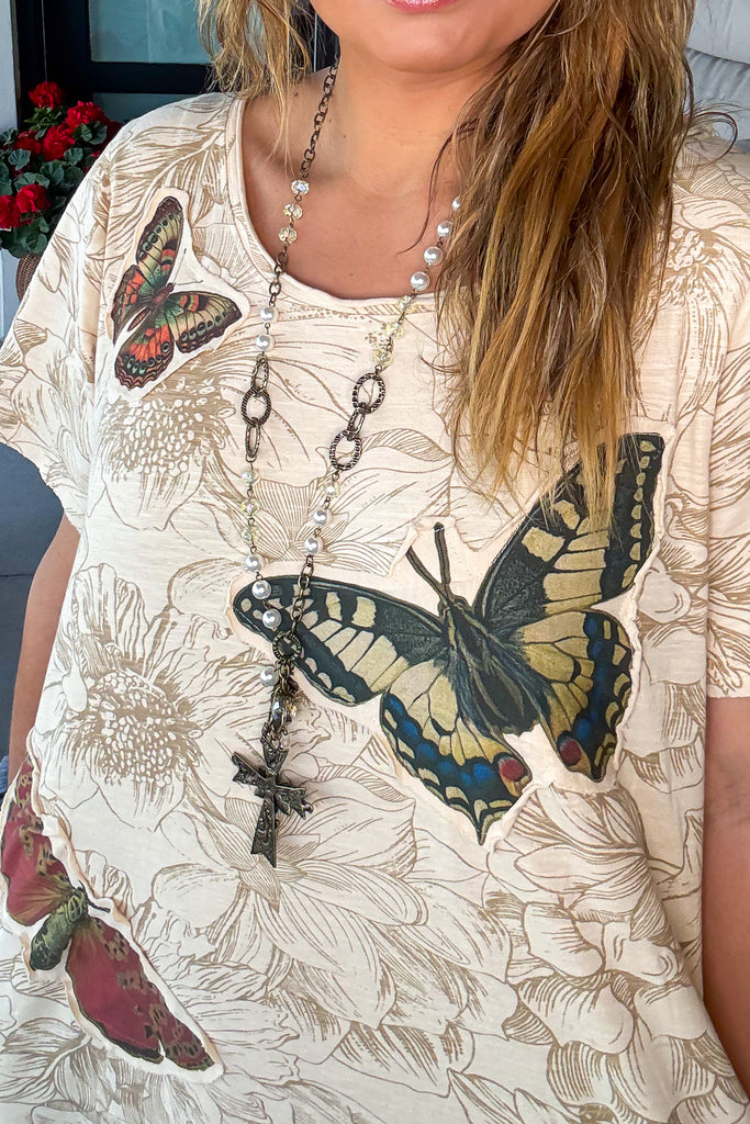 Butterfly Garden Maxi Dress - 100% Cotton