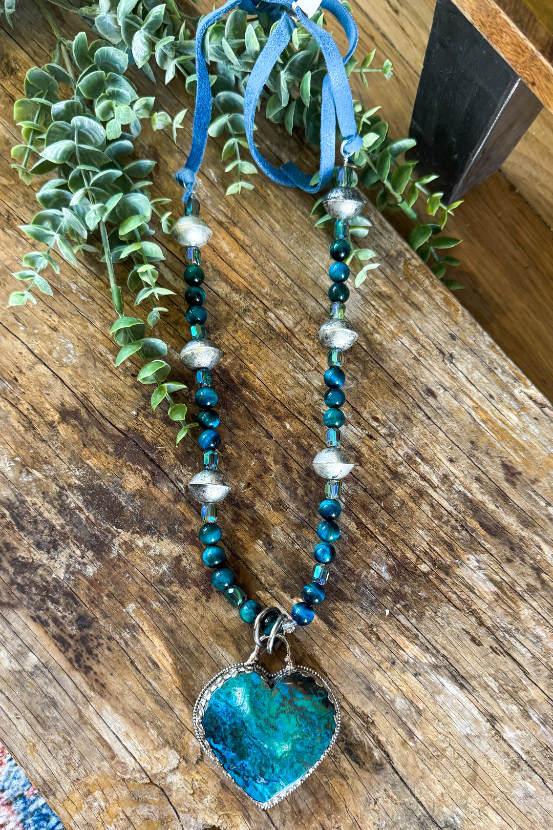 Turquoise Dream Heart Necklace - Silver Plated