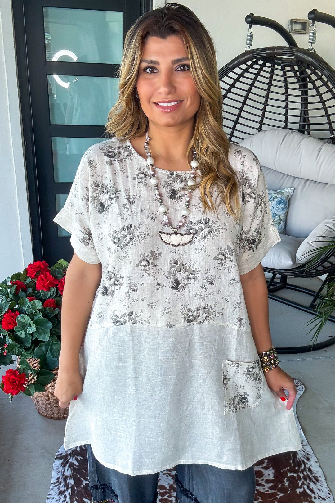 Sweet Meadow Bloom Dress - 100% Linen - SALE
