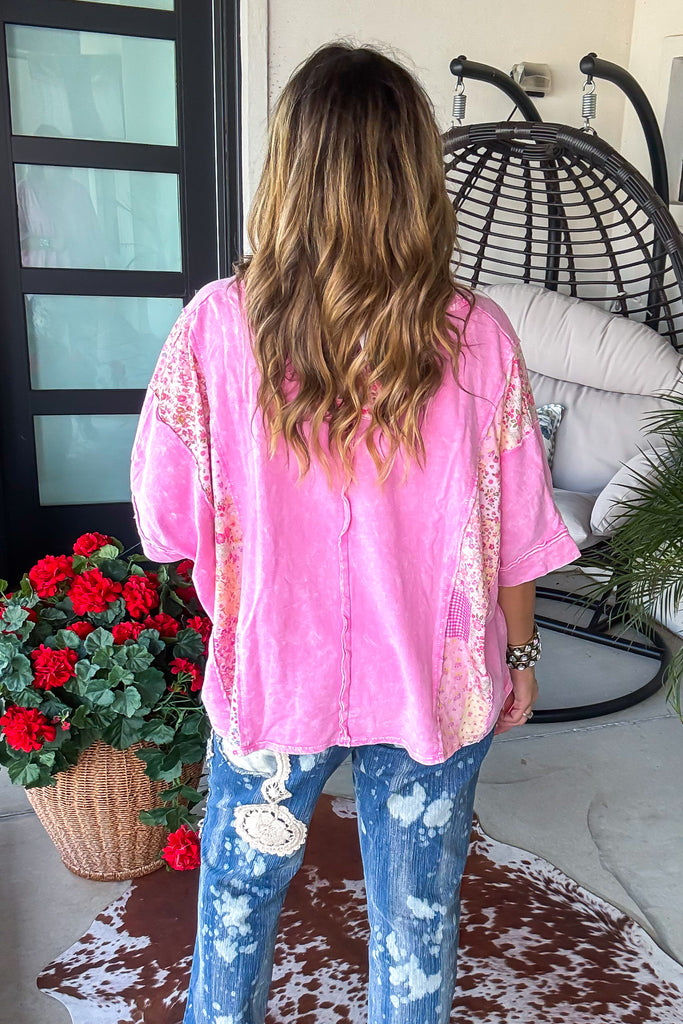 Picnic Mirage Top - 100% Cotton - Pink