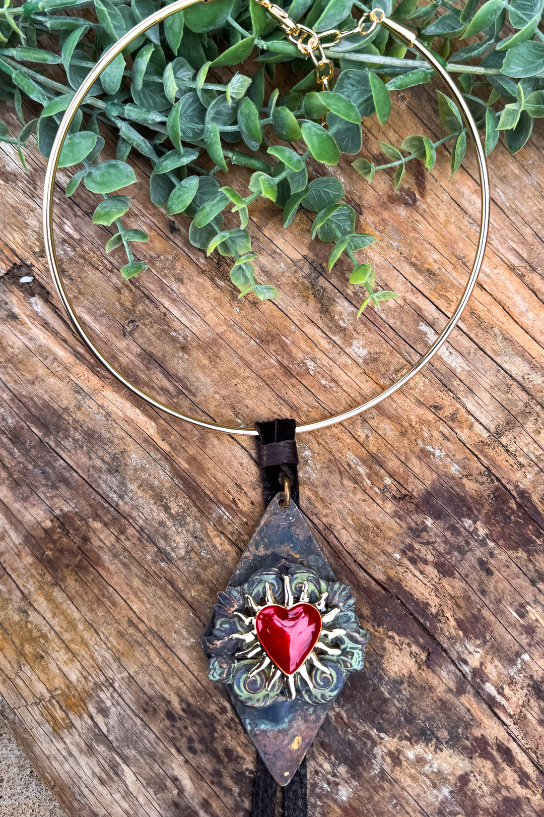 HANDMADE Heart Trapezoid Necklace Jaded Gypsy - Choker
