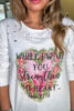 While I Wait You Strengthen My Heart -Psalm 27:14- 100% Cotton - Made in USA