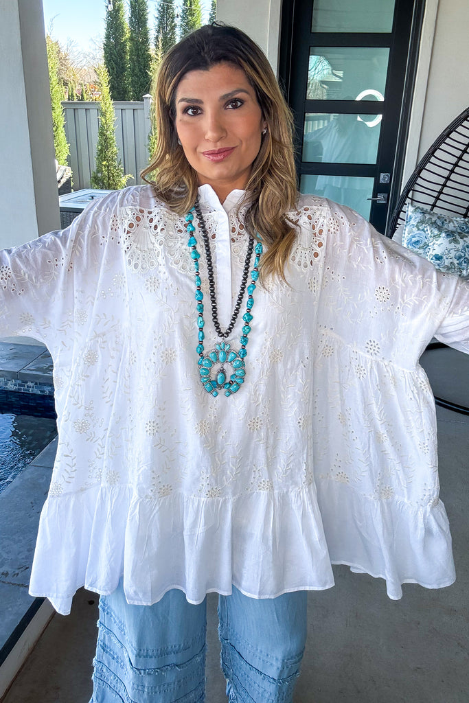 Faithful Beauty Beach Cover Up/Dress - 100% Cotton - Ivory