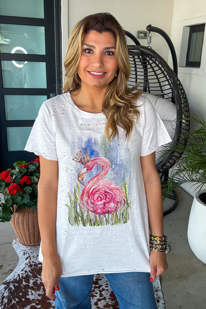 Flamingo Tee - 100% Cotton - Made in USA