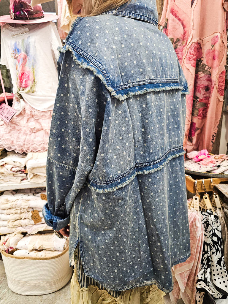 Starlight Patchwork Denim Shirt - 100% Cotton