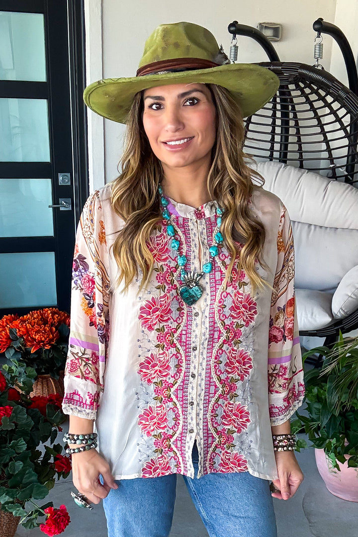 Mesmerized Top - Beige