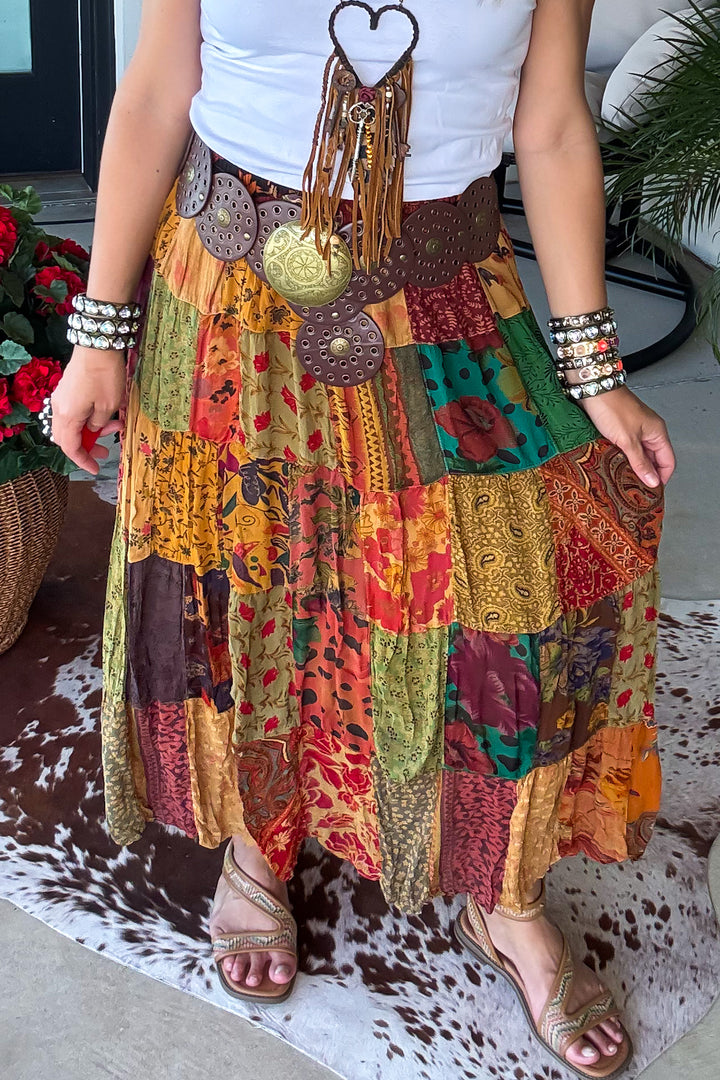 Dreaming Of Tomorrow Elastic Waist Maxi Skirt - Camel
