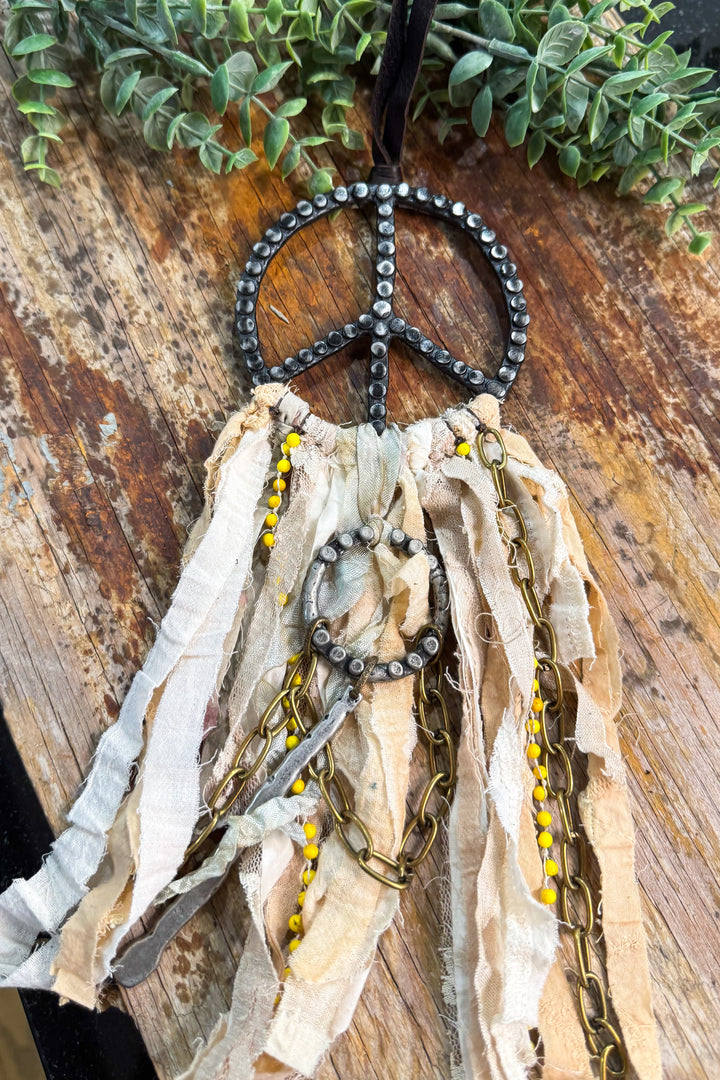 Handmade: Peace and Lace Necklace - Yellow Bead
