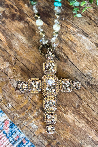 Crystal Chandelier Necklace - Turquoise