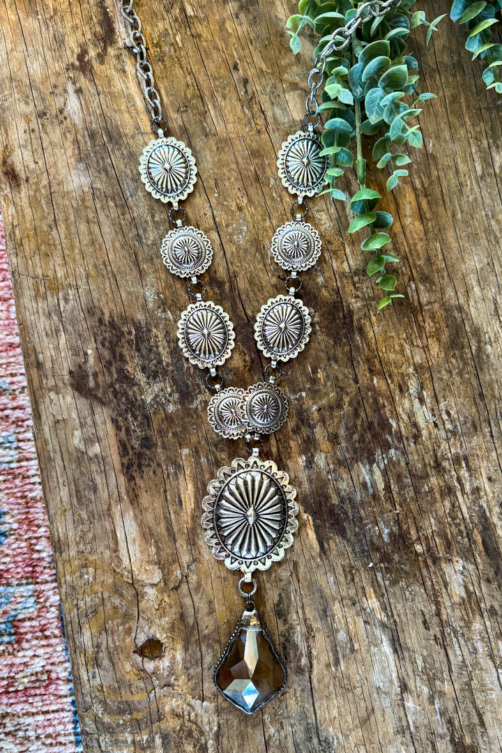 Silver Prairie Concho Necklace