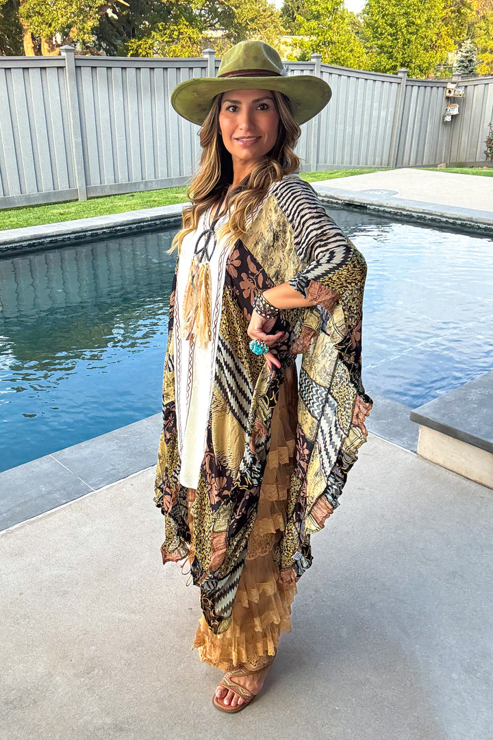 Skipping Songs Oversized Poncho - Pearl