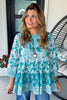 Petals In The Wind Tunic - 100% Cotton - Teal- Made in USA
