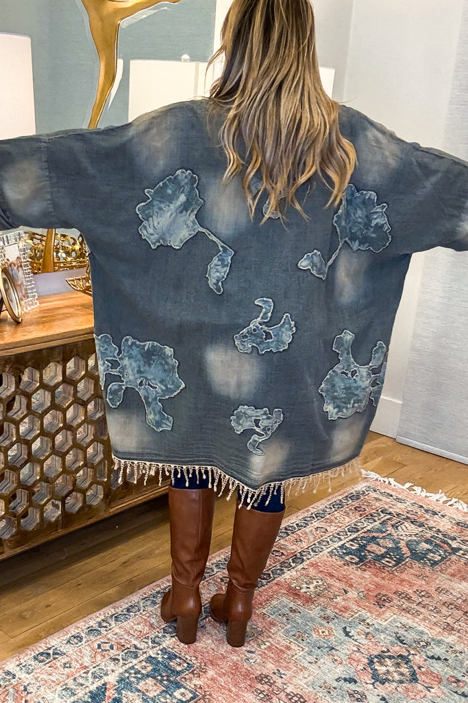 Vintage Classic Oversized Cardigan - Denim