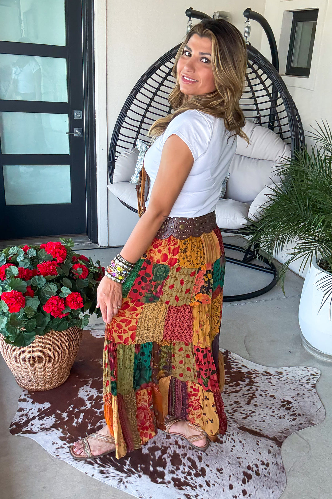 Dreaming Of Tomorrow Elastic Waist Maxi Skirt - Camel