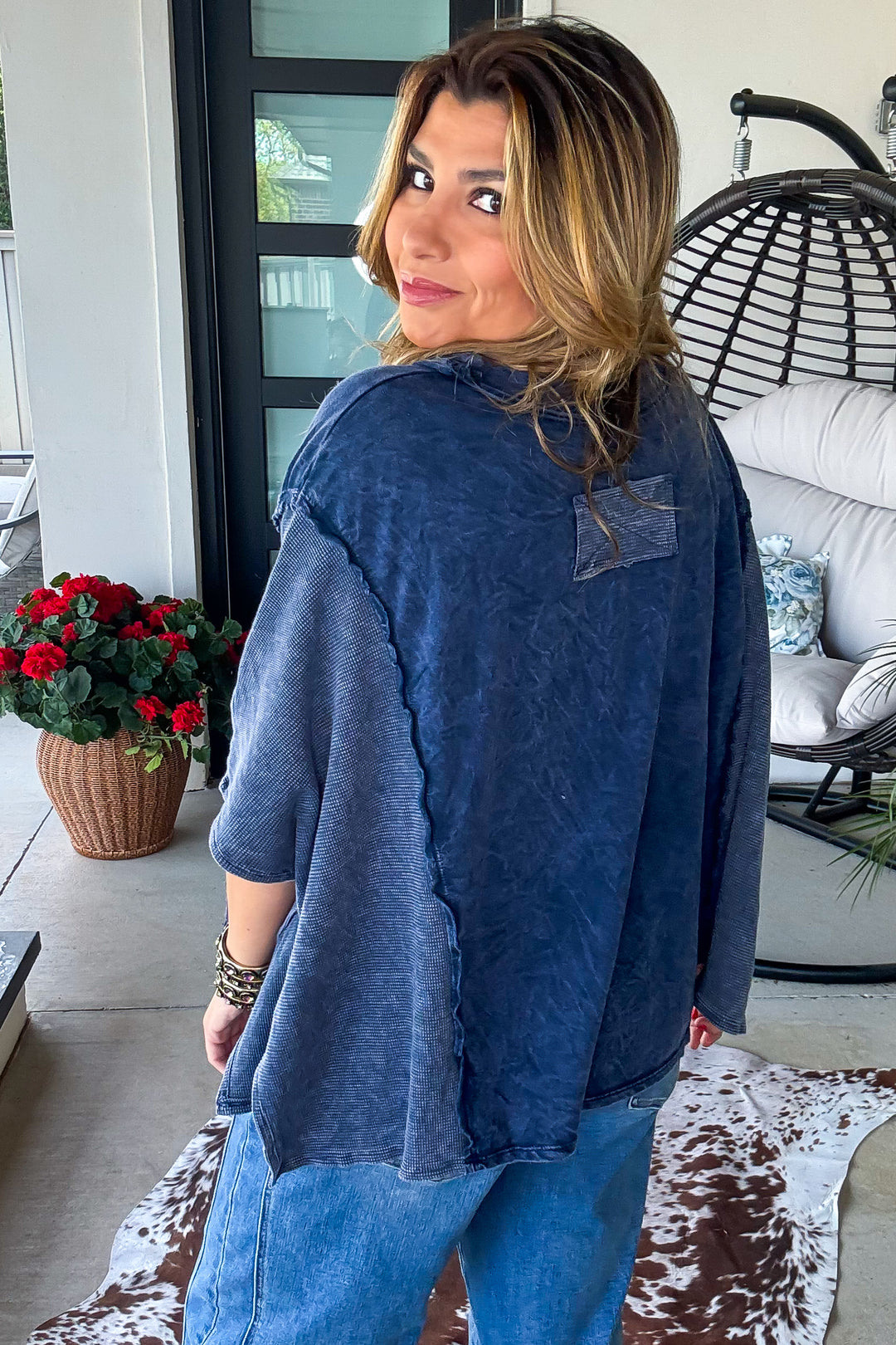 Midnight Tide Top - 100% Cotton - Navy