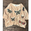 Butterfly Garden Oversized Top - Tan - 100% Cotton