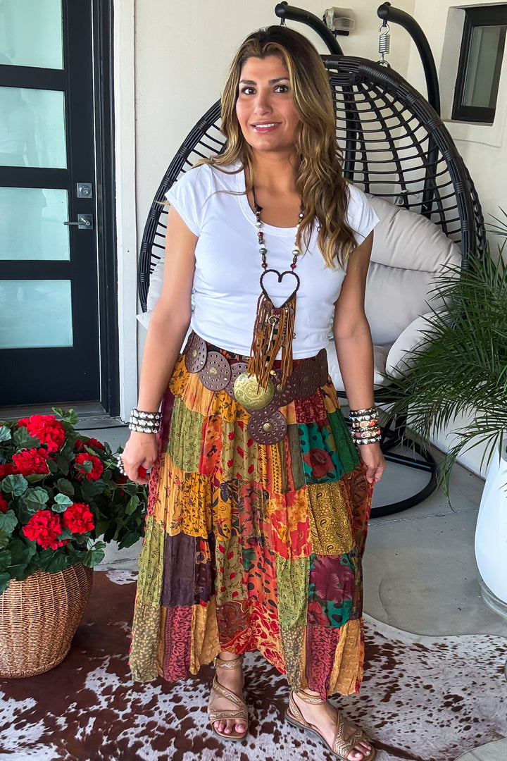 Dreaming Of Tomorrow Elastic Waist Maxi Skirt - Camel