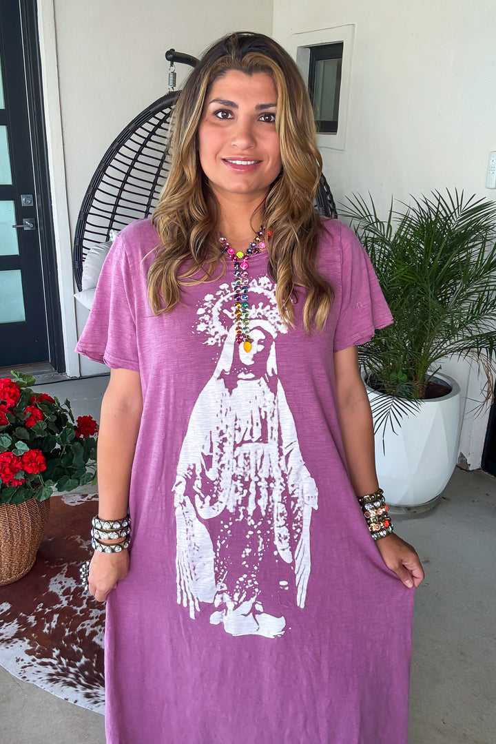 Our Lady of Fatima Dress - 100% Cotton - Dk. Mauve