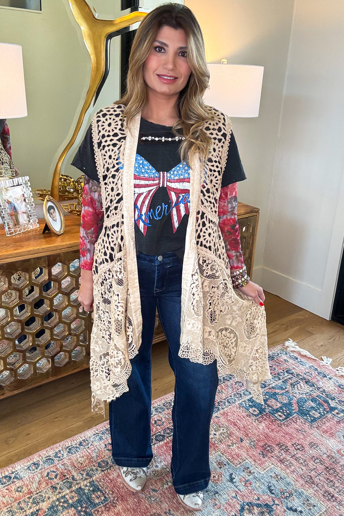 Vintage Lace Boho Duster – High Low 100% Cotton Lace Duster