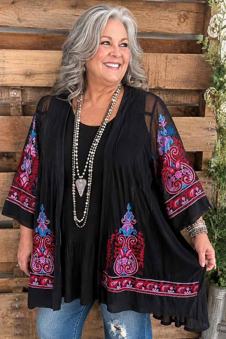 Sheer Amusement Cardigan - Multi-Pink