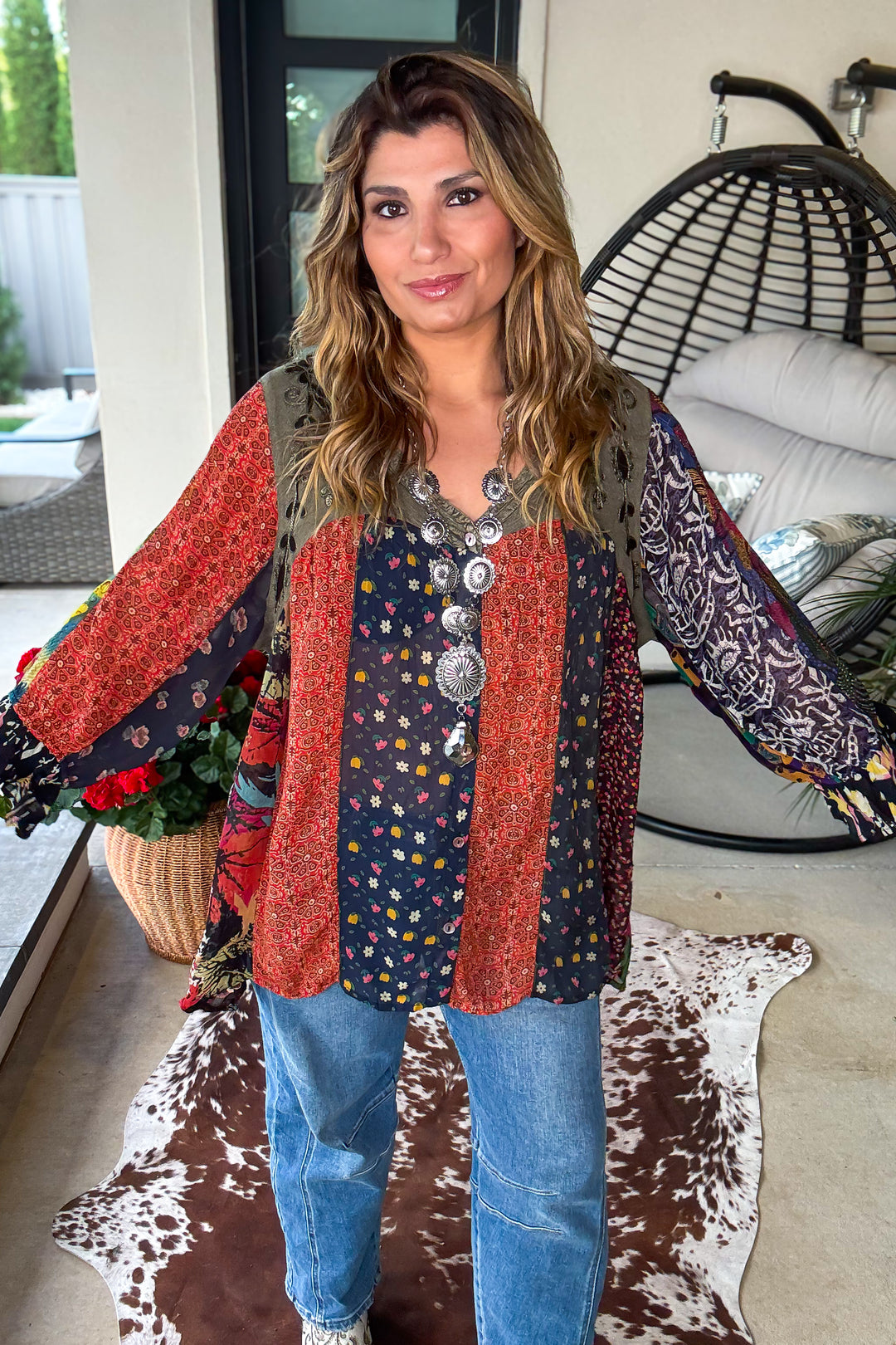 Along The Way Blouse - Gravel - SALE