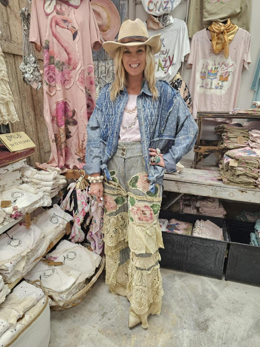 PRE ORDER: Painted Rose Patchwork Boho Pants