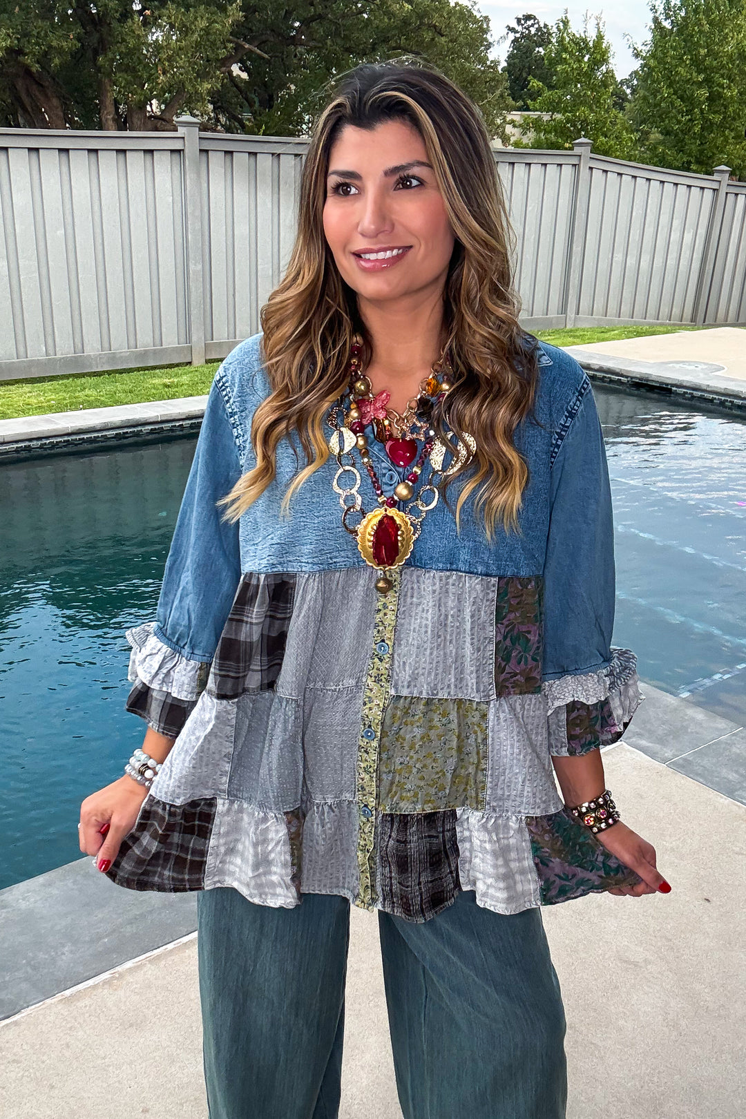 Just My Style Tunic - 100% Cotton - Grey