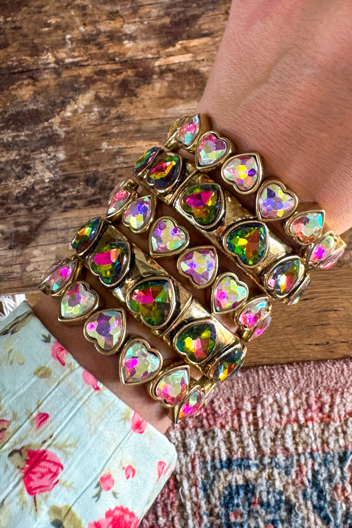 Blushing Harmony Heart Stretch Bracelet - Volcano (EACH SOLD SEPARATELY)