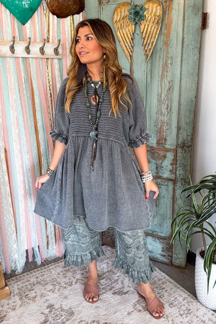 The Softest Dress Ever - 100%% Cotton - Black/Charcoal