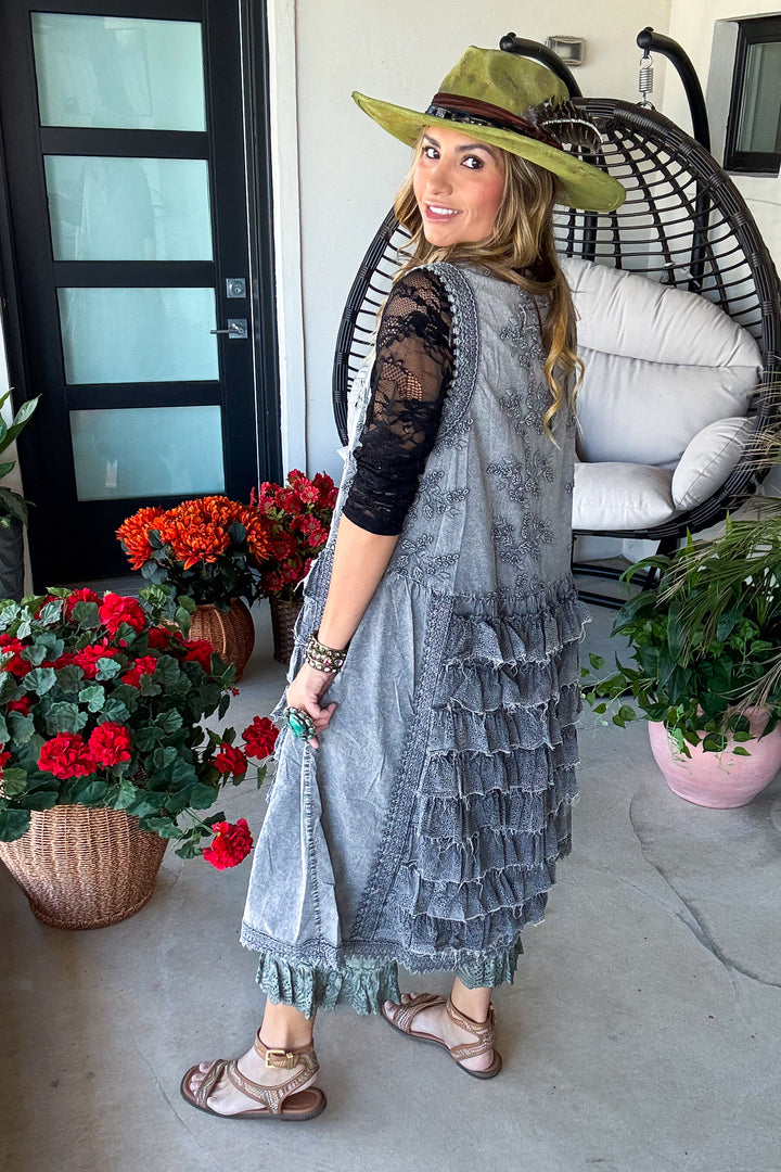 Rustic Revival Tunic - 100% Cotton - Charcoal