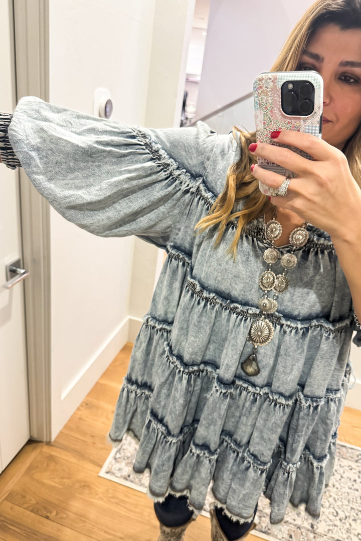 PRE ORDER: Stone Washed And Ready Tunic/Dress - Denim Dress