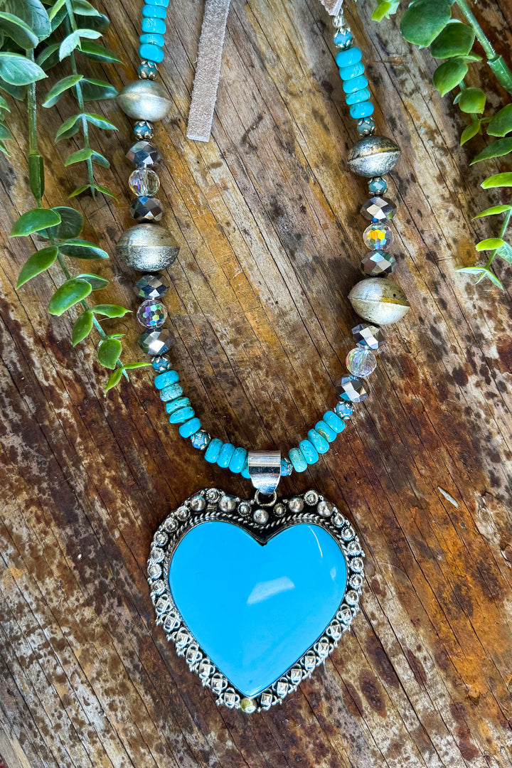Blue Heart Artisan Necklace