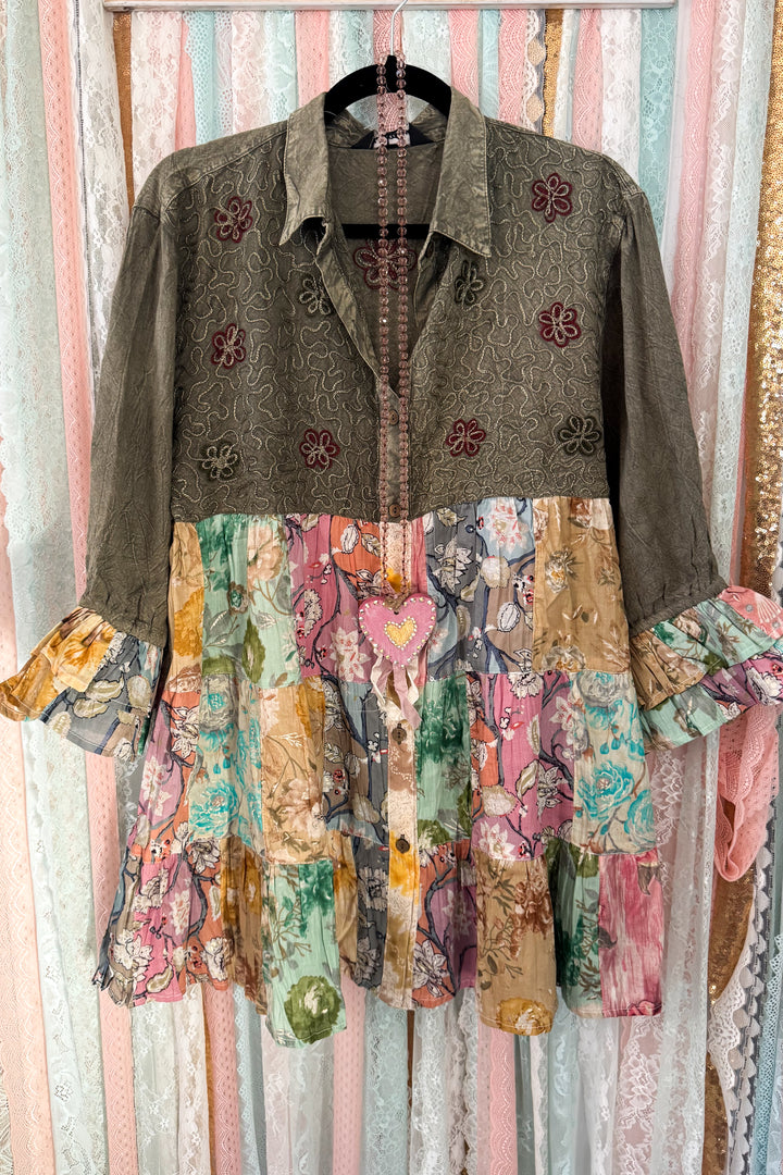 Getaway Garden Blouse - Gravel