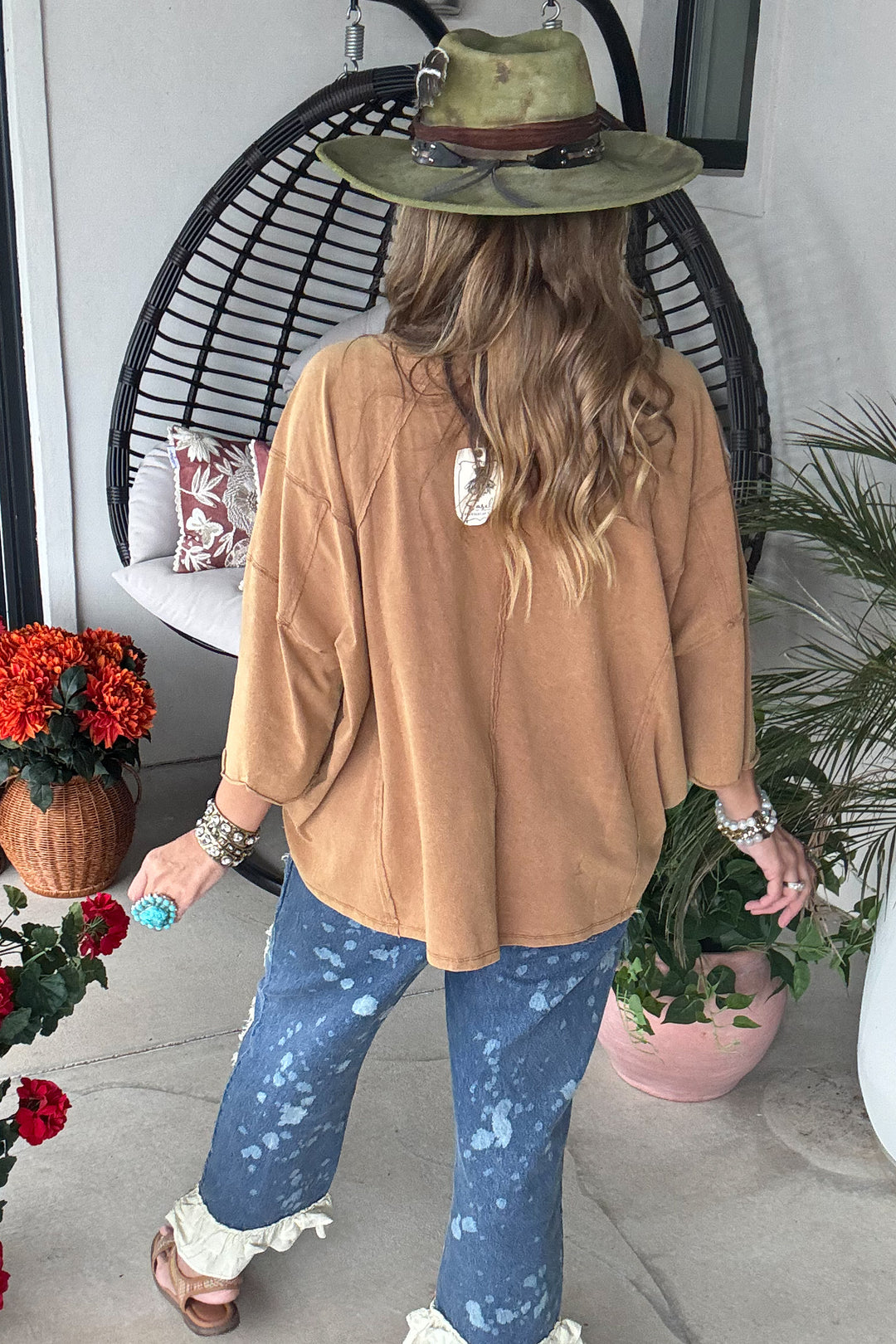 Chasing Love Top - 100% Cotton  Camel