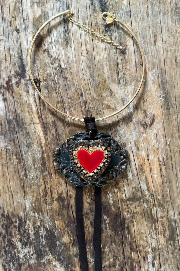 Sacred Heart Statement Necklace – One of a Kind Handmade Piece