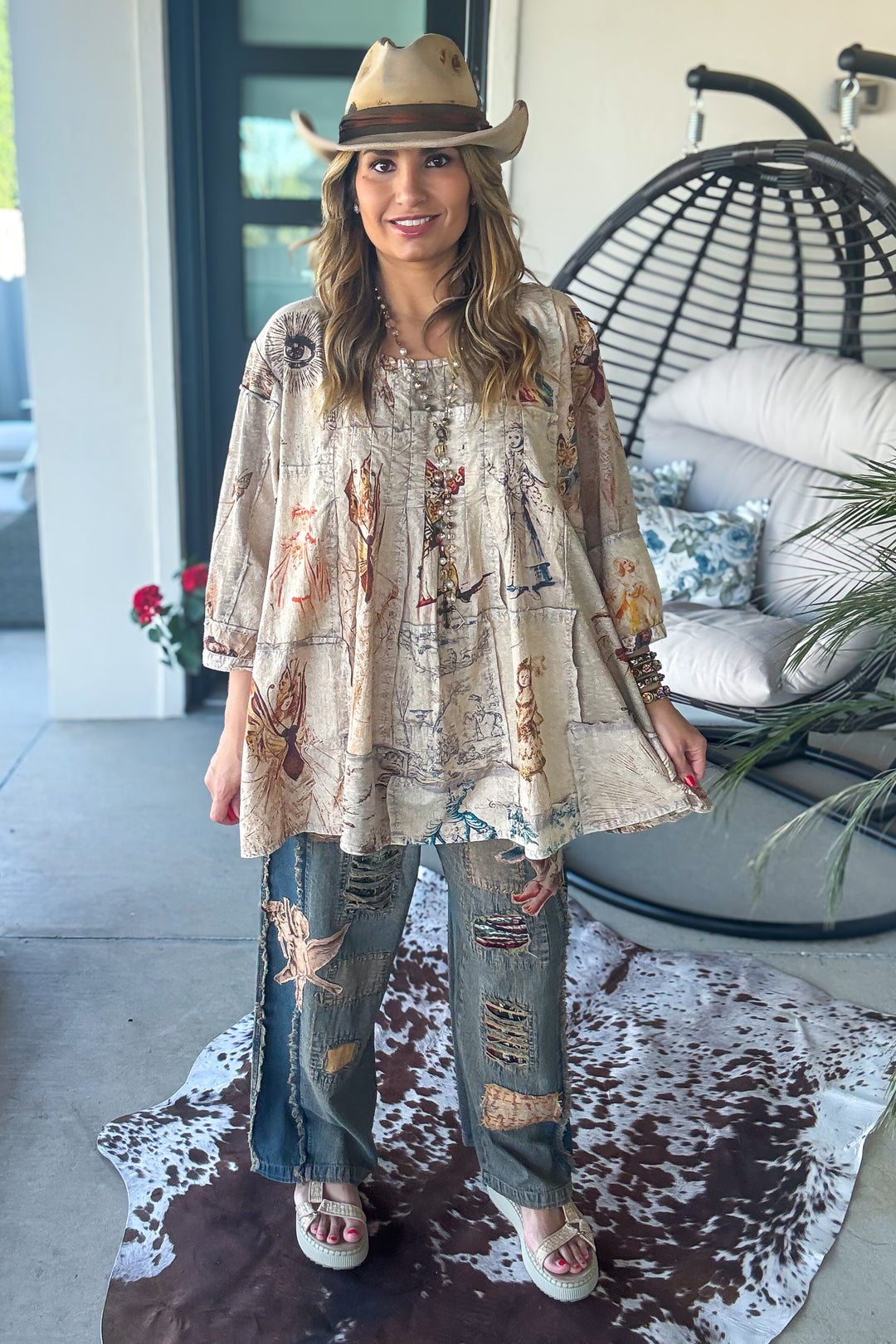 Angel Patchwork Jeans - 100% Cotton