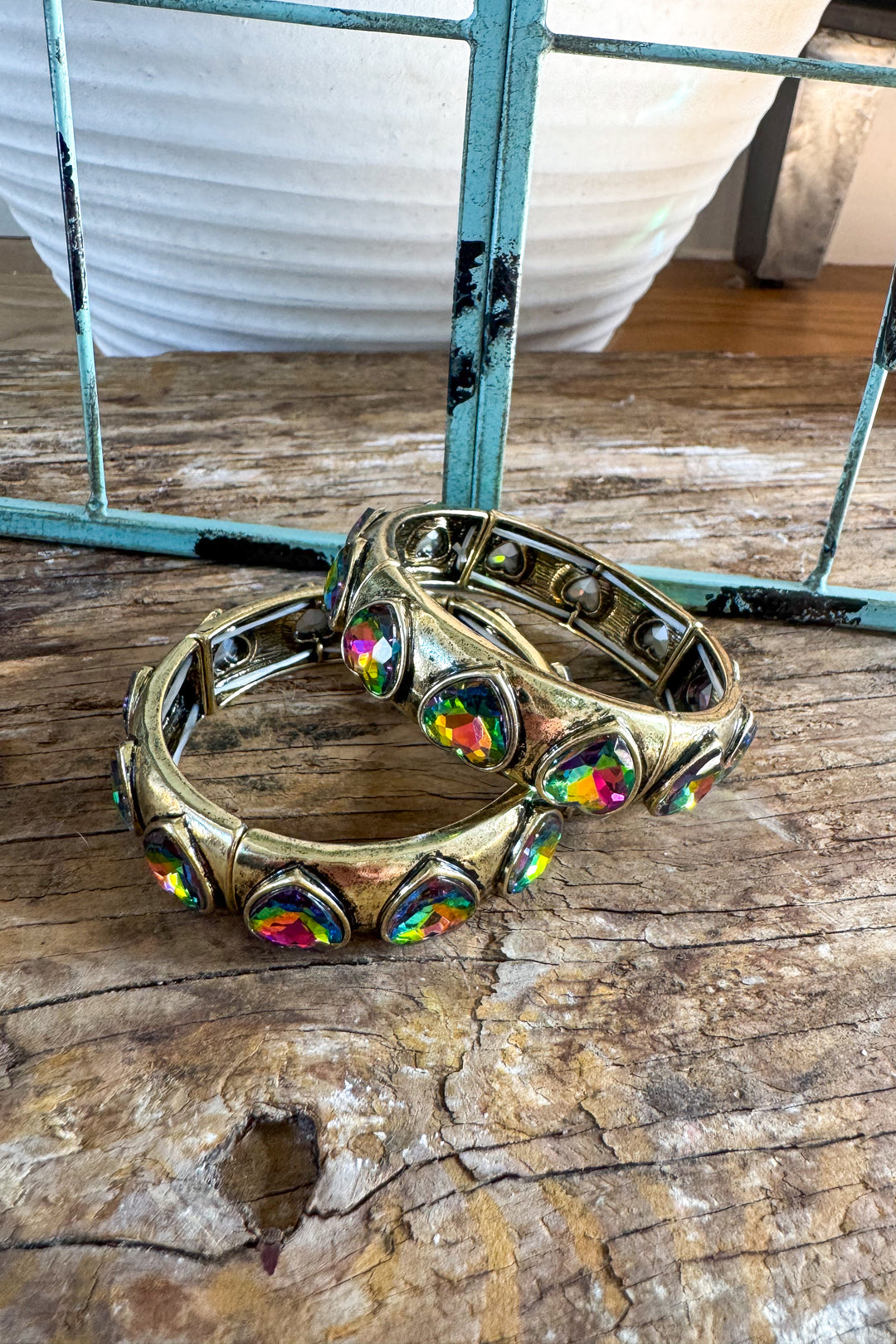 Blushing Harmony Heart Stretch Bracelet - Volcano (EACH SOLD SEPARATELY)