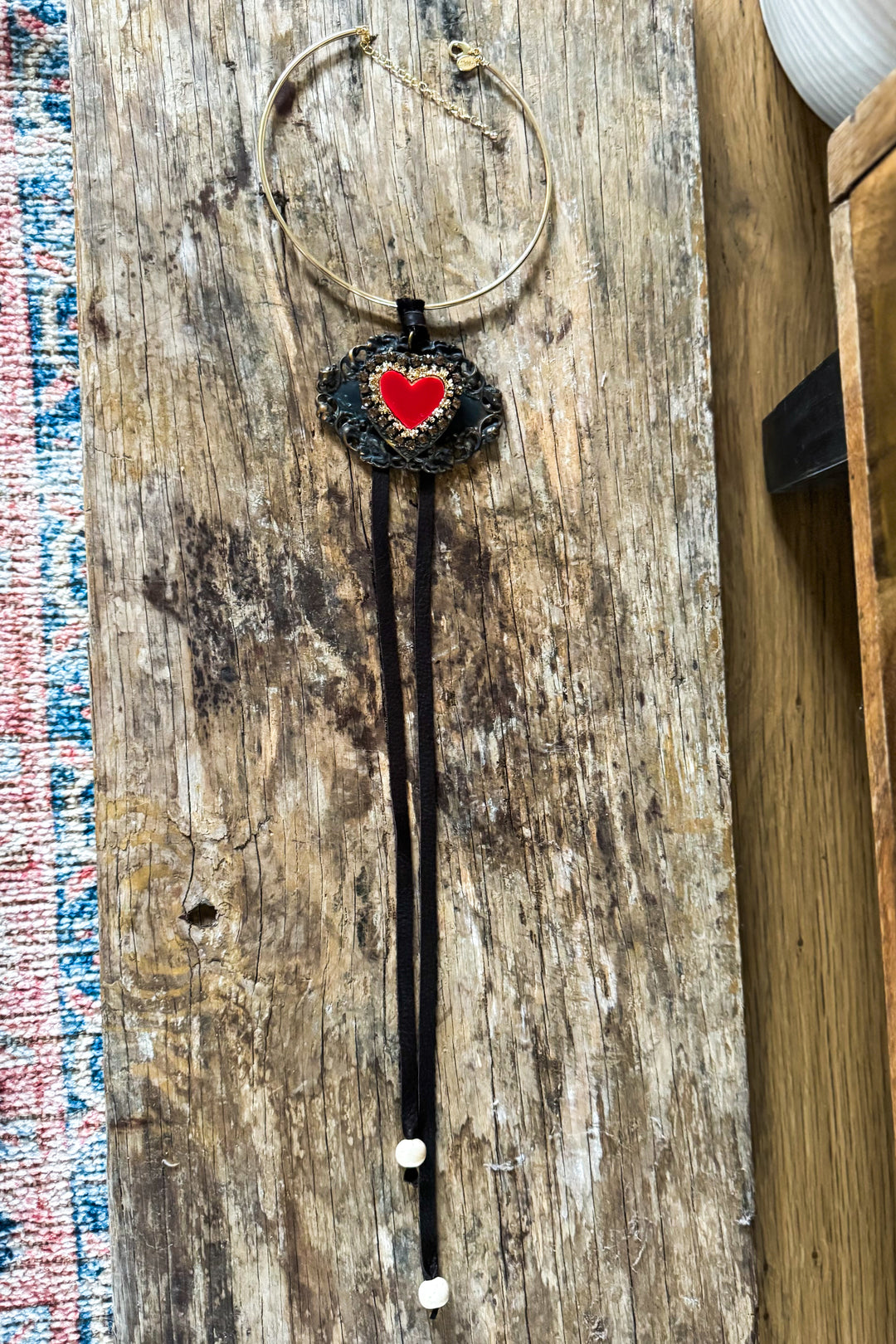 Sacred Heart Statement Necklace – One of a Kind Handmade Piece